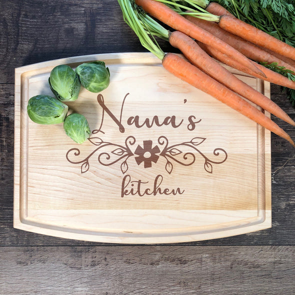 Nana's Kitchen. Engraved Cutting Board. Grandma. Granny. Mommy. Custom Name. M49