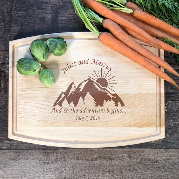 Custom Cutting Board. And So The Adventure Begins. Customized. Wedding Gift. M41
