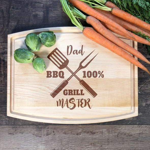 Grill Master. Engraved Cutting Board. Gift For Dad M36