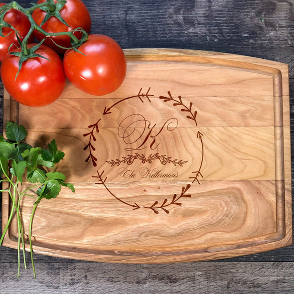 Customizable Board.  Monogram. Family Name. M26