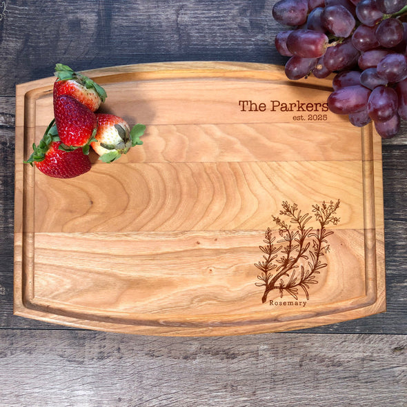 Rosemary Cutting Board. Custom Board. Herbs. M63