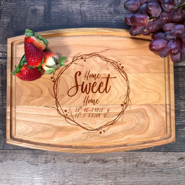 Home Sweet Home. GPS Coordinates. Personalized Board. Bamboo Board. M28
