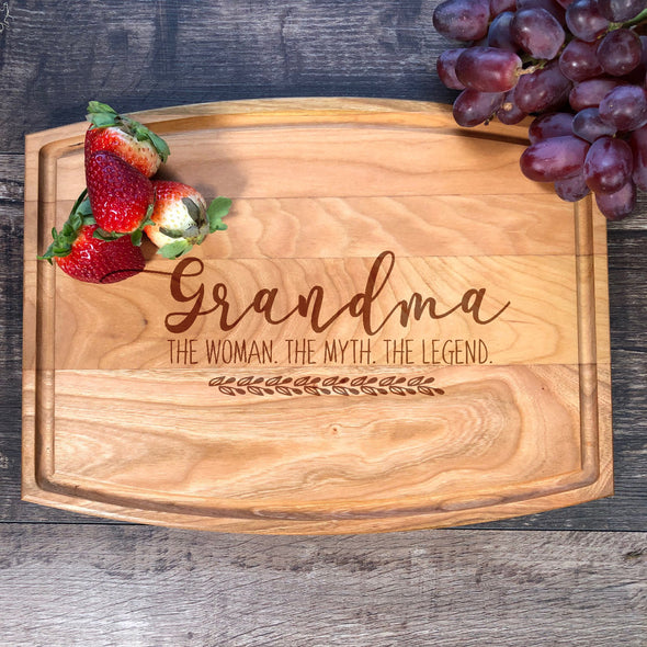 Grandma The Woman, The Myth, The Legend. Custom Cutting Board. M50