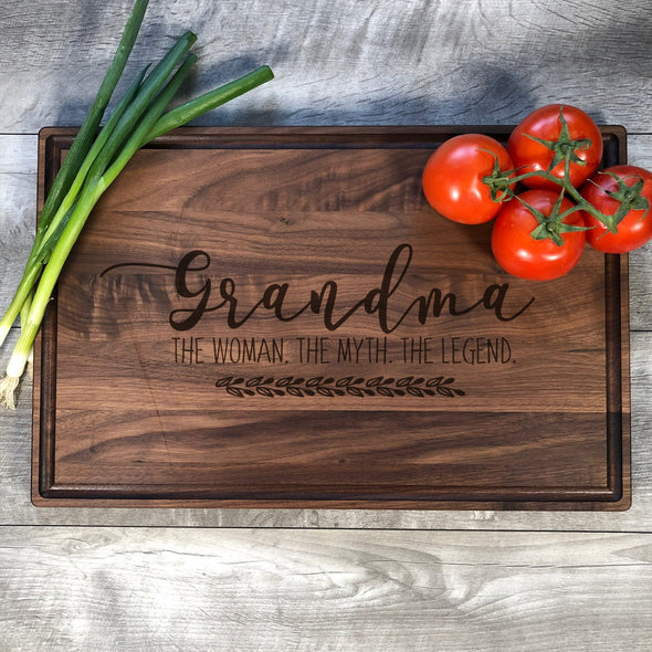 Grandma The Woman, The Myth, The Legend. Custom Cutting Board. M50