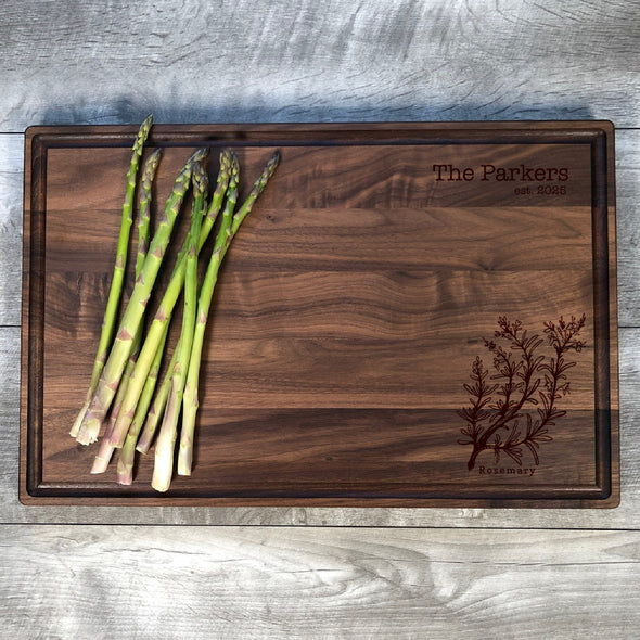 Rosemary Cutting Board. Custom Board. Herbs. M63
