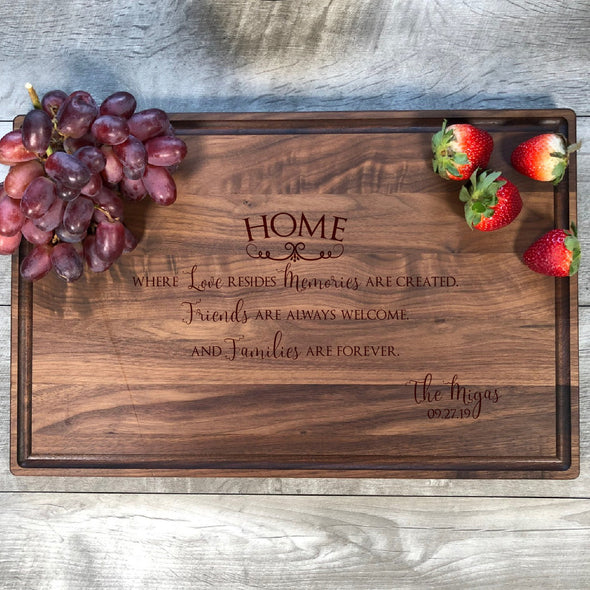 Home Is Where Memories Created. Custon Cutting Board. M55