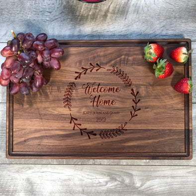 Welcome Home Custom Cutting Board. New House. Realtors Gift M27