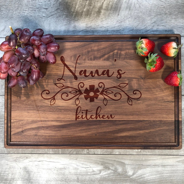 Nana's Kitchen. Engraved Cutting Board. Grandma. Granny. Mommy. Custom Name. M49