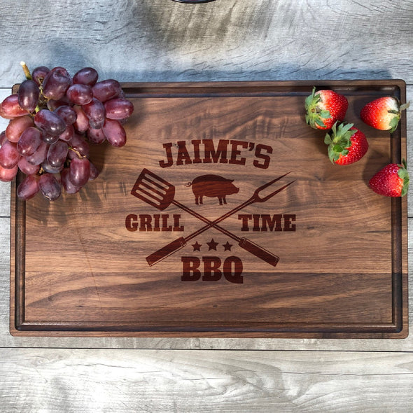 Custom Cutting Board. Grill Time BBQ. M40