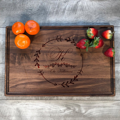 Customizable Board.  Monogram. Family Name. M26