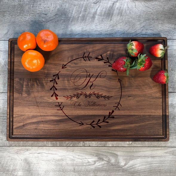 Customizable Board.  Monogram. Family Name. M26