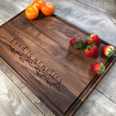 Food Is Memories. Custom Cutting Board. Personalized Board. M31