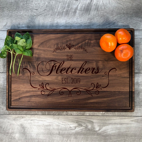 Wood Cutting Boards. Family Name. Anniversary Gift. M12