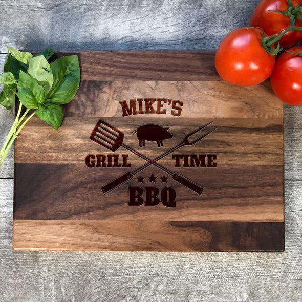 Custom Cutting Board. Grill Time BBQ. M40