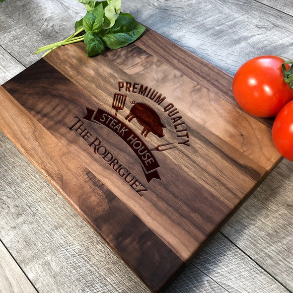 Premium Quality Steak House. Personalized Cutting Board. Customizable Gifts. M38