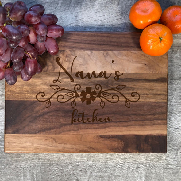 Nana's Kitchen. Engraved Cutting Board. Grandma. Granny. Mommy. Custom Name. M49