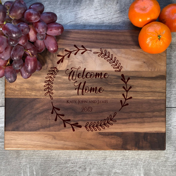 Welcome Home Custom Cutting Board. New House. Realtors Gift M27