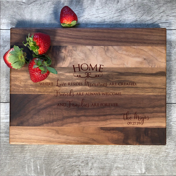 Home Is Where Memories Created. Custon Cutting Board. M55