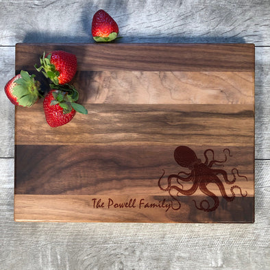 Custom Cutting Board. Octopus. Family Name Board. M43