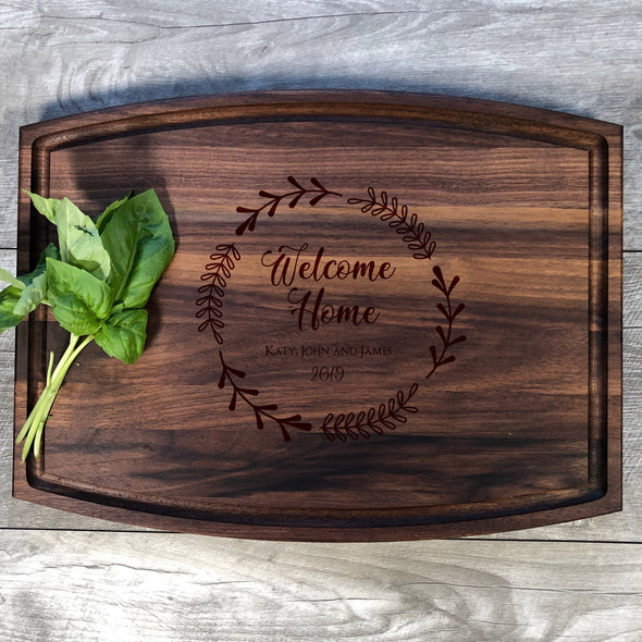Welcome Home Custom Cutting Board. New House. Realtors Gift M27