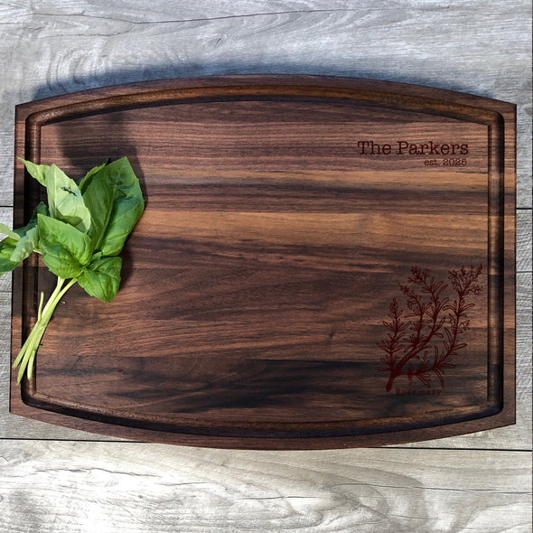 Rosemary Cutting Board. Custom Board. Herbs. M63
