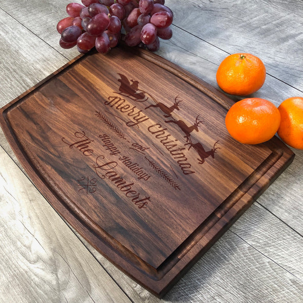 Merry Christmas Custom Cutting Board. Cheese Board. M59