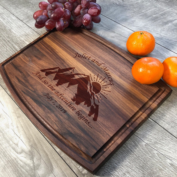 Custom Cutting Board. And So The Adventure Begins. Customized. Wedding Gift. M41