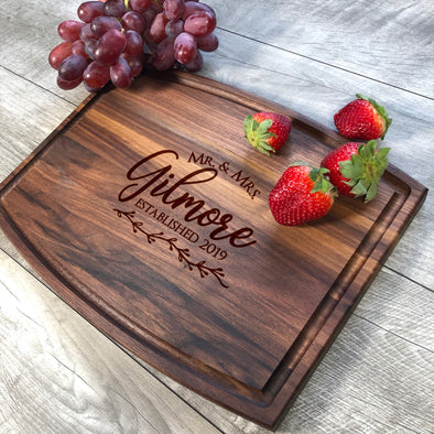 Mr. and Mrs. Custom Cutting Board M1
