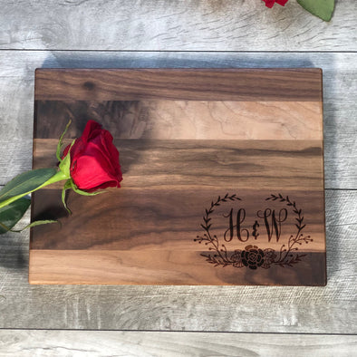 Personalized Cutting Board. Initials. Wedding Gift. M16