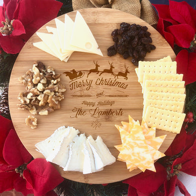 Merry Christmas Custom Cutting Board. Cheese Board. M59