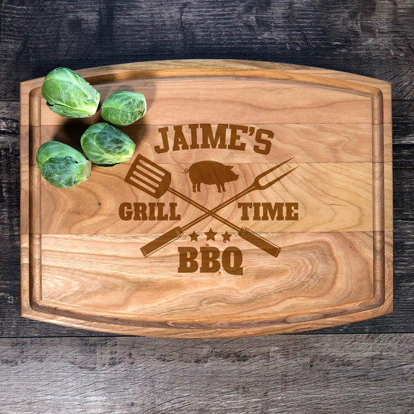 Custom Cutting Board. Grill Time BBQ. M40