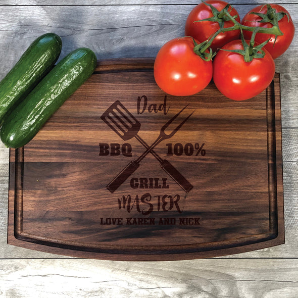 Grill Master. Engraved Cutting Board. Gift For Dad M36