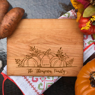 Thanksgiving Cutting Board. Customized. Cheese Board. Pumpkin. M54