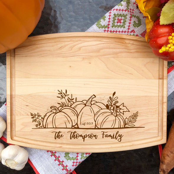 Thanksgiving Cutting Board. Customized. Cheese Board. Pumpkin. M54