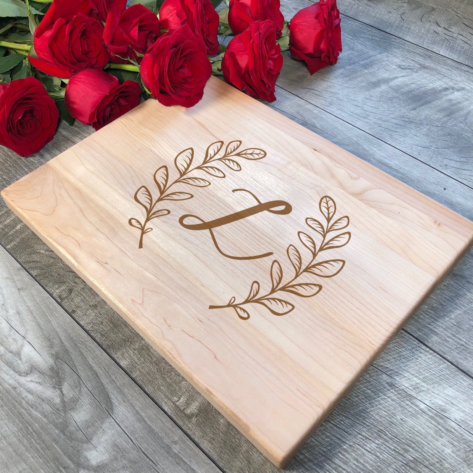 9 x 12 Maple Cutting Board w/ Engraved Couples' Names